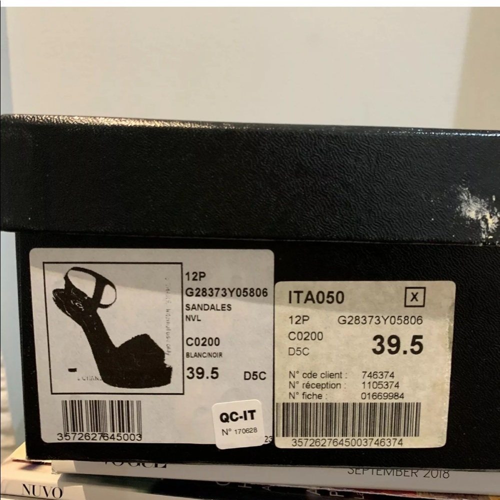 CHANEL 12P Coral Heel Sandals Sz39.5 New with Box - Picture 10 of 12